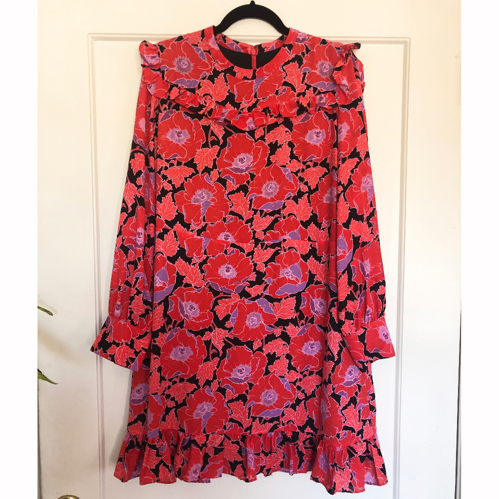 NWOT Floral 60s 70s Prarie Victorian Dress